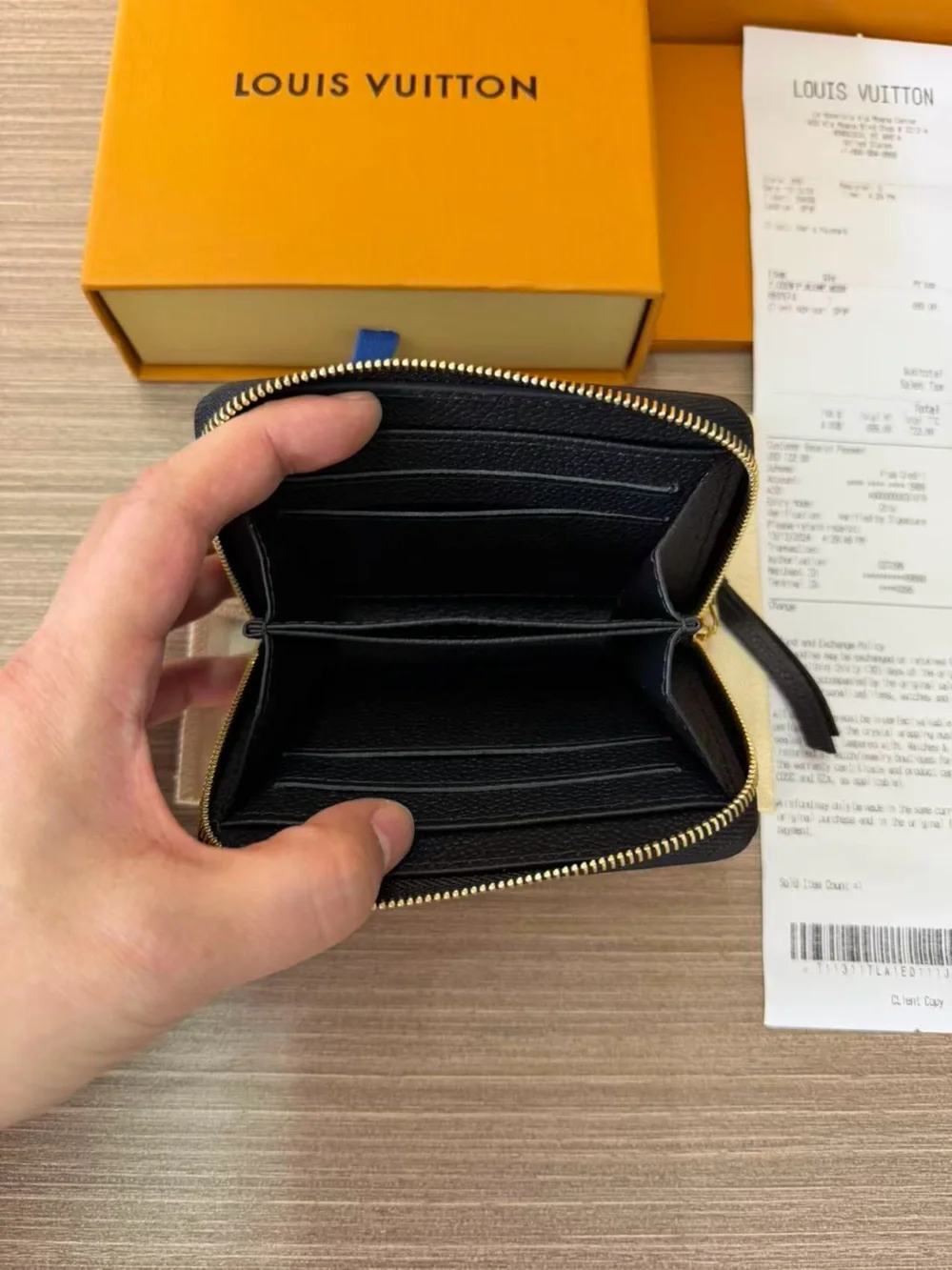 Louis Vuitton Black Embossed Monogram Zip Wallet